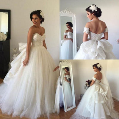 WD26 Sweetheart Ball Gown Lace Charming Wedding Dresses,Wedding Dress Custom Made Wedding Gown,