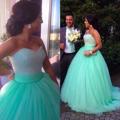 New arrival sweetheart ball gown long tulle quinceanera dress/prom gown/prom dress bg12
