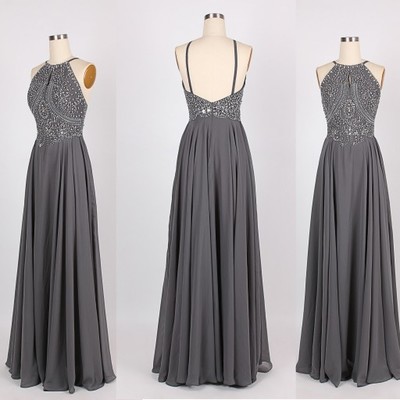 Backless Halter Long Chiffon Prom Dress/Prom Gown/Evening Dress BG13