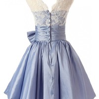 Lace A-Line Short/Mini Prom Dress,Homecoming Dress,Graduation Dress,Party Dress F55 - Thumbnail 1