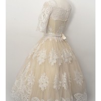 New Arrival Real Made Lace A-Line Short/Mini Prom Dress,Homecoming Dress,Graduation Dress,Party Dress F60 - Thumbnail 2