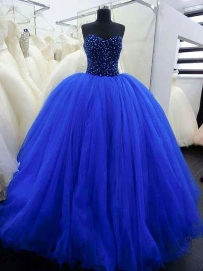 Royal Blue Sweetheart Lace-up Long Prom Dress/Prom Gown/Evening Dress BG21