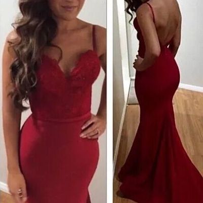 Mermaid burgundy real made prom dresses,evening gowns,evening dress,bg27