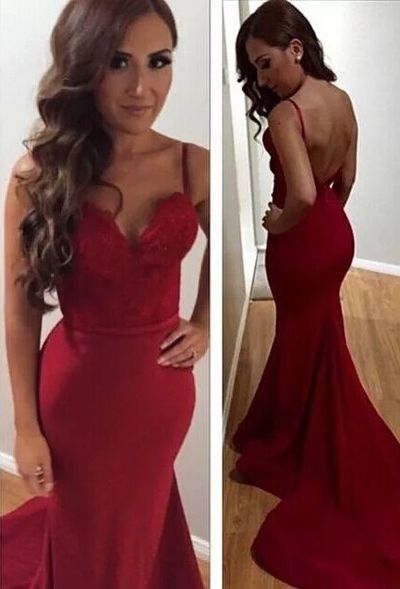 Mermaid Burgundy Real Made Prom Dresses,Evening Gowns,Evening Dress,BG27