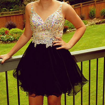 Charming pretty beading real made a-line short/mini prom dress,homecoming dress,graduation dress,party dress f65