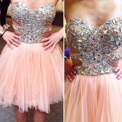 Sexy pretty beading real made a-line short/mini prom dress,homecoming dress,graduation dress,party dress f66