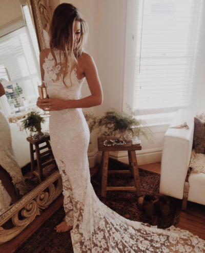 WD33 Mermaid Lace Backless Long Wedding Dresses,Wedding Dress Custom Made Wedding Gown,