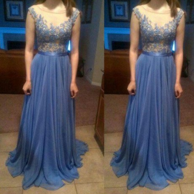 A-line appliques charming real made prom dresses,evening gowns,evening dress,bg35