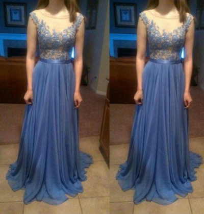 A-Line Appliques Charming Real Made Prom Dresses,Evening Gowns,Evening Dress,BG35