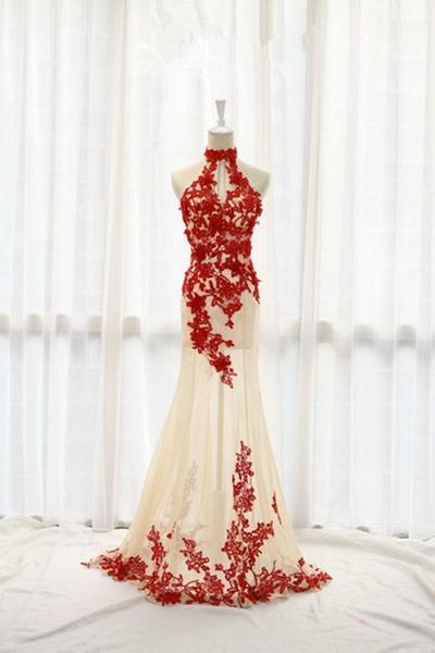 New Arrival Mermaid Appliques Charming Real Made Prom Dresses,Evening Gowns,Evening Dress,BG43