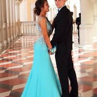 V-Neck Beading Long Prom Dress,Colorized Evening Dress ,Mermaid Prom Dresses,BG57 - Thumbnail 2