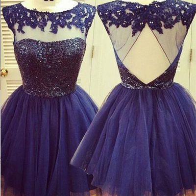 Backless pretty beading real made a-line short/mini prom dress,homecoming dress,graduation dress,party dress f75