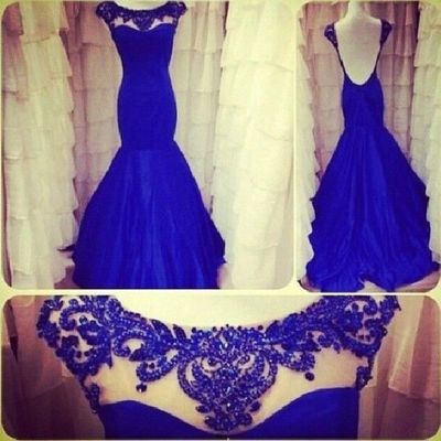 Mermaid royal blue long prom dress,evening dress ,charming prom dresses,bg75