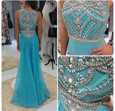 Beading Sky Blue Long Prom Dress,Evening Dress ,Charming Prom Dresses,BG76