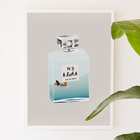 No5 Aloha, hawaii, aloha, perfume, summer, beauty, digital, illustration, art print - Thumbnail 1