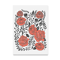 Orange Garden, flower, floral, garden, digital, illustration, art print - Thumbnail 4