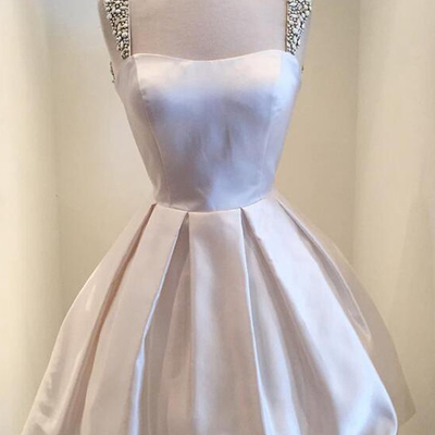 Ball gown ivory homecoming dress,short prom dresses,cocktail dress,homecoming dress,graduation dress,party dress f96