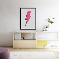 Pink Thunder Bolt, nursery, children art, digital, illustration, art print - Thumbnail 2