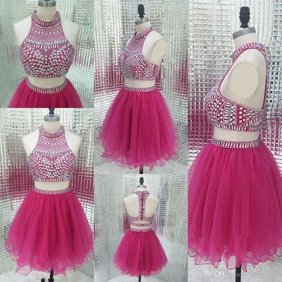 Two pieces beading pretty a-line homecoming dress,short prom dresses,cocktail dress,homecoming dress,graduation dress,party dress f113