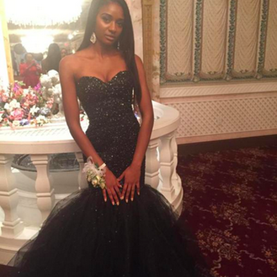 Mermaid black sexy long prom dress,evening dress,charming prom dresses,bg128