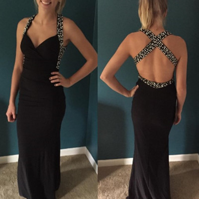 Sheath black sexy custom made long prom dress,evening dress,charming prom dresses,bg134