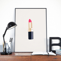 Red Lipstick, cosmetic, beauty, digital, illustration, art print - Thumbnail 1