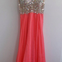 V-Neck Custom Made Beading Long Prom Dress,Evening Dress,Prom Dresses,BG143 - Thumbnail 1