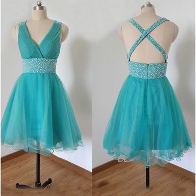 V-neck short homecoming dress,short prom dresses,cocktail dress,homecoming dress,graduation dress,party dress,short homecoming dress f165