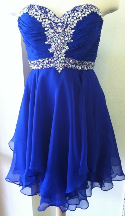 Royal Blue Chiffon Short Homecoming Dress,Short Prom Dresses,Cocktail Dress,Homecoming Dress,Graduation Dress,Party Dress,Short Homecoming Dress F168