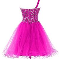 One Shoulder Short Homecoming Dress,Short Prom Dresses,Cocktail Dress,Homecoming Dress,Graduation Dress,Party Dress,Short Homecoming Dress F173 - Thumbnail 1