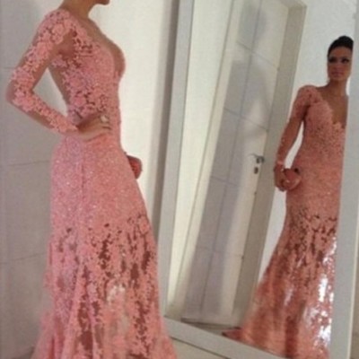Lace custom made beading long prom dress,evening dress,prom dresses,bg145