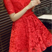 Red Lace Short Homecoming Dress,Short Prom Dresses,Cocktail Dress,Homecoming Dress,Graduation Dress,Party Dress,Short Homecoming Dress F183 - Thumbnail 1