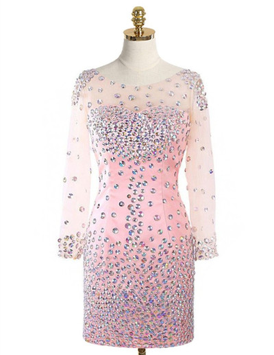 Long Sleeve Sheath Homecoming Dress,Short Prom Dresses,Cocktail Dress,Homecoming Dress,Graduation Dress,Party Dress,Short Homecoming Dress F186