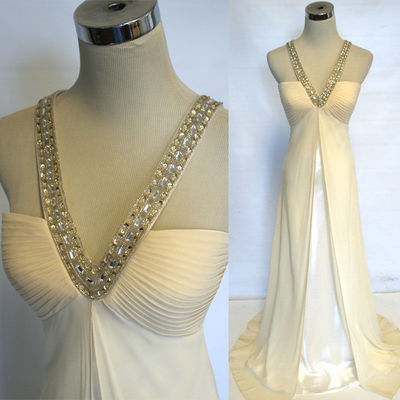 V-neck beading long prom dress,evening dress,prom dresses,bg162