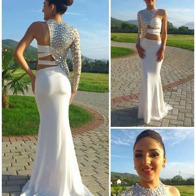 One sleeve long prom dress,evening dress,prom dresses,bg164