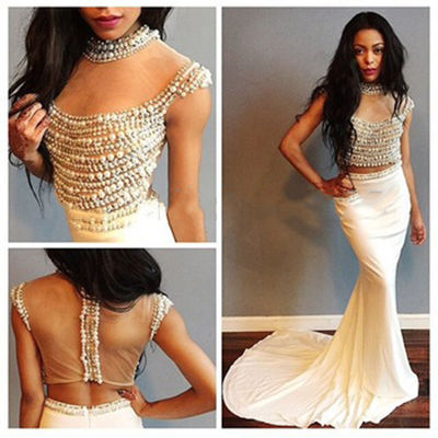 Two Pieces Beading Prom Dress,Evening Dress,Prom Dresses,BG167