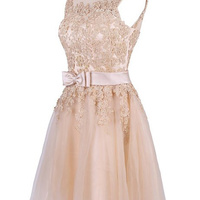 Lace Appliques Homecoming Dress,Short Prom Dresses,Cocktail Dress,Homecoming Dress,Graduation Dress,Party Dress,Short Homecoming Dress F188 - Thumbnail 1