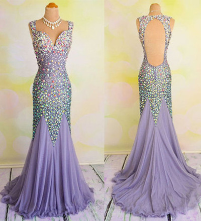 Beading Mermaid Lace Prom Dress,Evening Dress,Prom Dresses,BG171