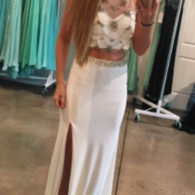 Two pieces beading long prom dress,evening dress,prom dresses,bg201