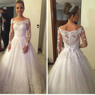 WD47 Long Sleeve Lace Wedding Dresses,Wedding Dress,Custom Made Wedding Gown,
