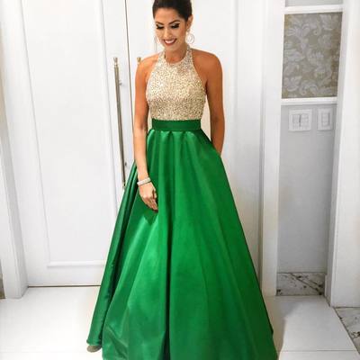 Halter beading long prom dress,prom dress,evening dress,prom dresses,bg216