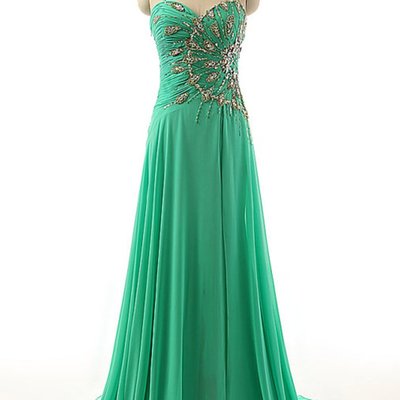 Spaghetti straps sexy beading long prom dress,prom dress,evening dress,prom dresses,bg222