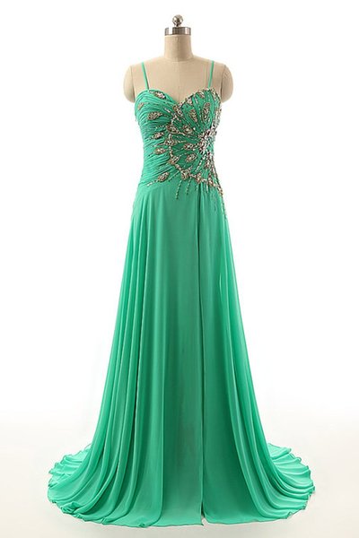 Spaghetti Straps Sexy Beading Long Prom Dress,Prom Dress,Evening Dress,Prom Dresses,BG222