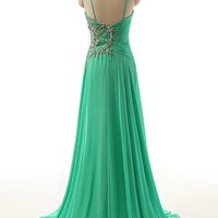 Spaghetti Straps Sexy Beading Long Prom Dress,Prom Dress,Evening Dress,Prom Dresses,BG222 - Thumbnail 1