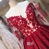 Burgundy Long Sleeve Long Prom Dress,Prom Dress,Evening Dress,Prom Dresses,BG233 - Thumbnail 1