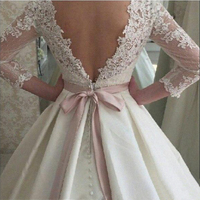 WD57 Lace Backless Wedding Dresses,Wedding Dress,Custom Made Wedding Gown, - Thumbnail 2