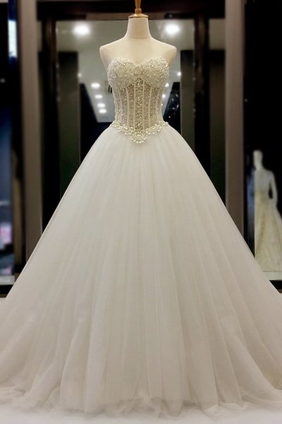 WD54 Sweetheart Beading Wedding Dresses,Wedding Dress,Custom Made Wedding Gown,