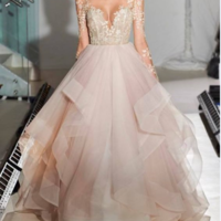 WD61 Ball Gown Long Sleeve Wedding Dresses,Wedding Dress,Custom Made Wedding Gown, - Thumbnail 1