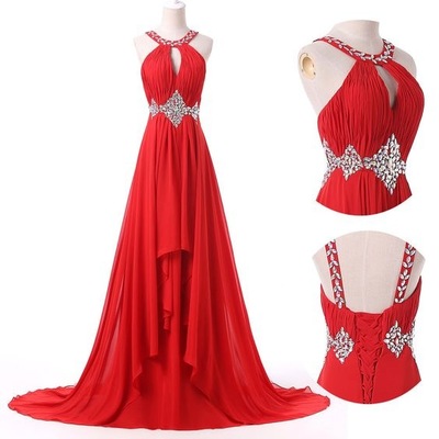 Halter red charming long prom dress,evening dress,charming prom dresses,bg110