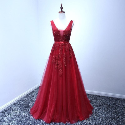 V-neck red charming long prom dress,evening dress,charming prom dresses,bg107